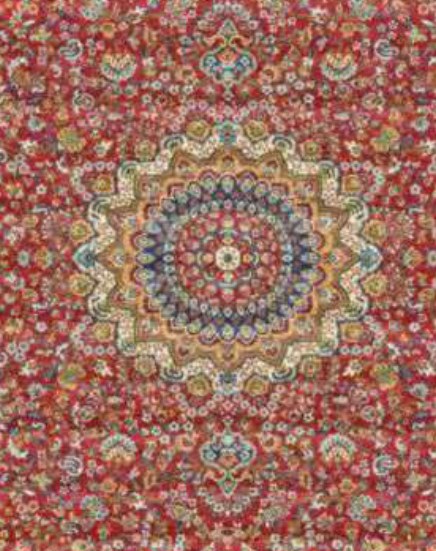Navy Lattice Heritage Rug pattern detail