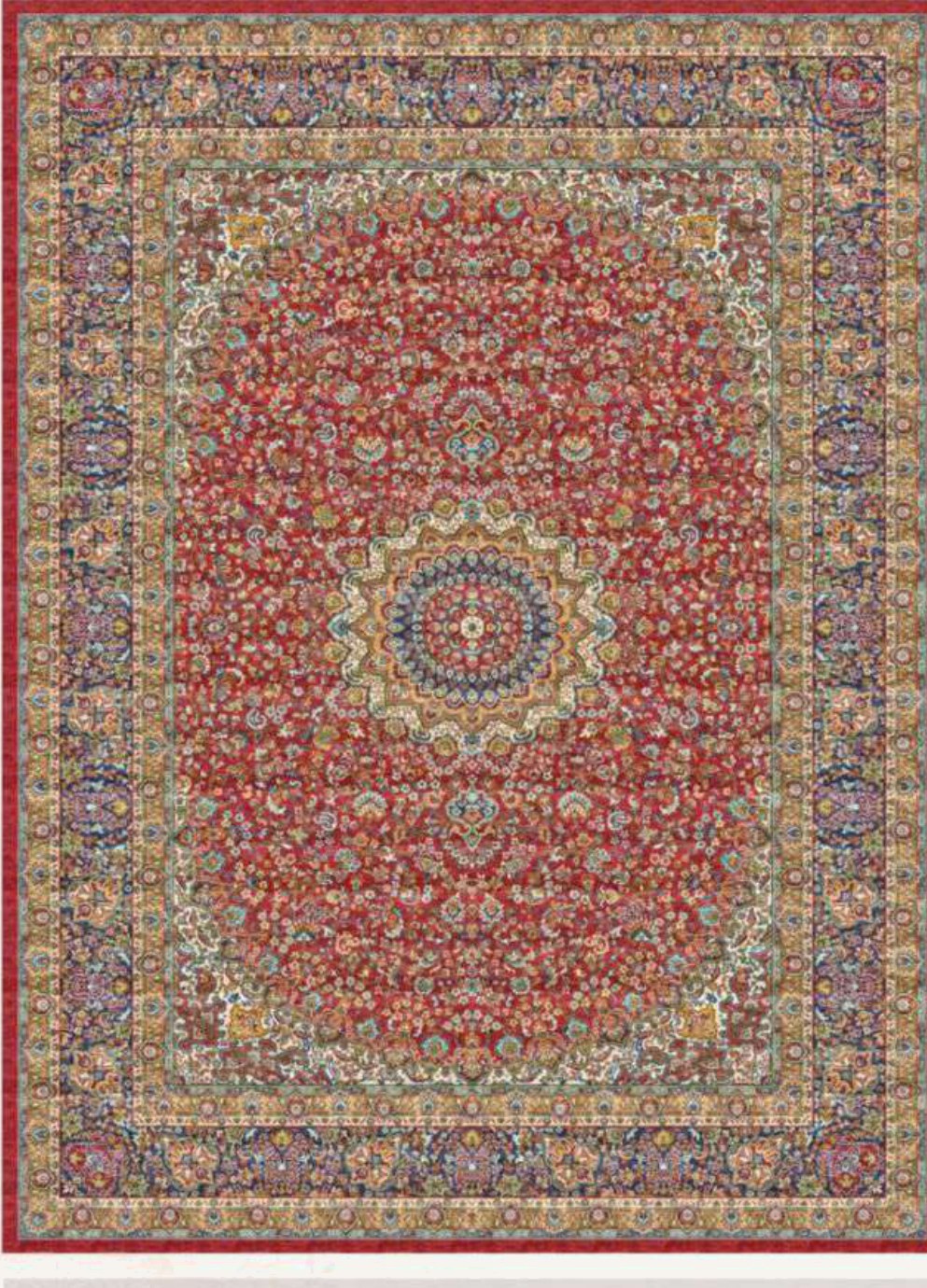 Navy Lattice Heritage Rug, flat view