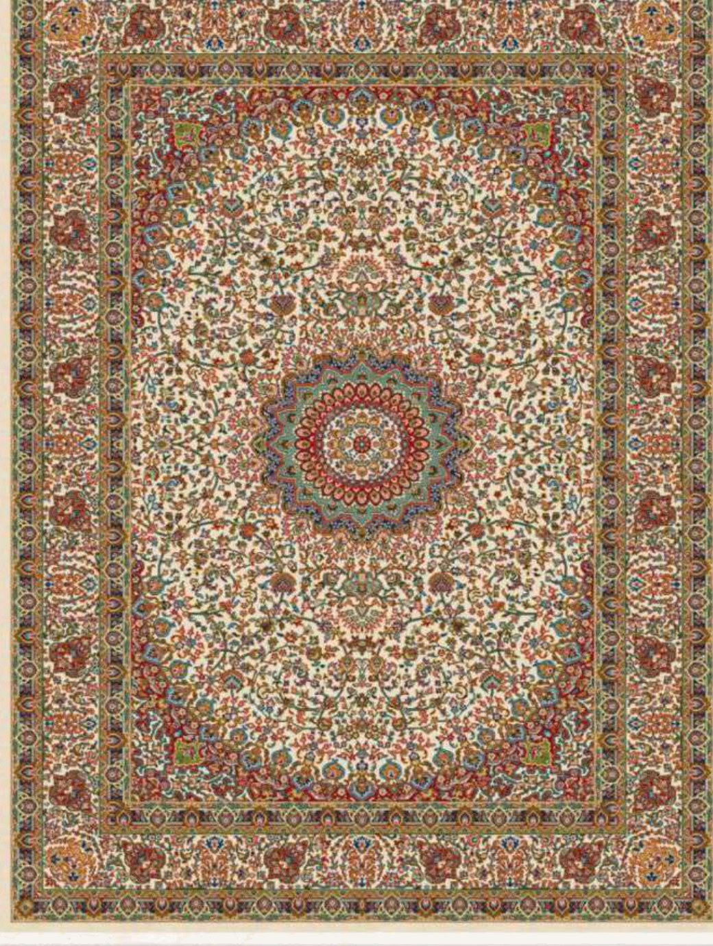Navy Blossom Heritage Rug, flat view