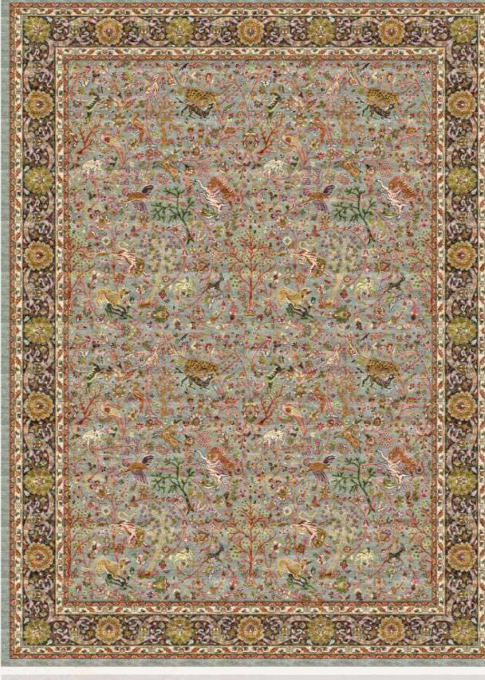 Beige Vine Heritage Rug, flat view