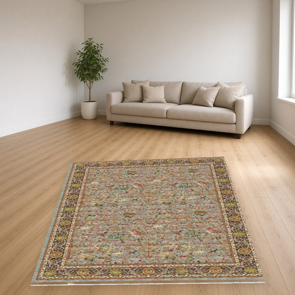 Beige Vine Heritage Rug in a living room