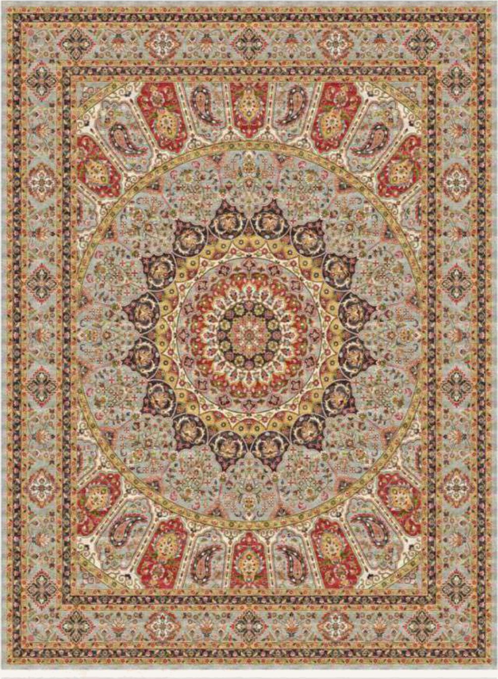 Grey Star Medallion Heritage Rug, flat view