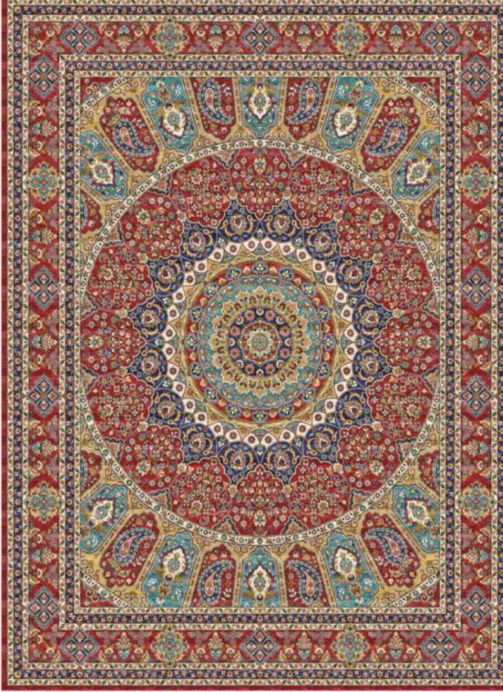 Terracotta Rosette Heritage Rug, flat view