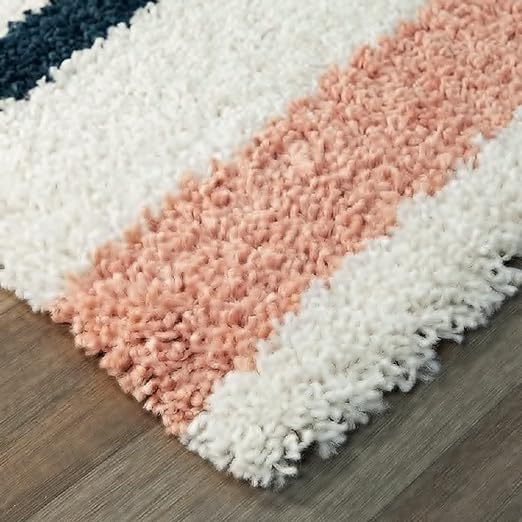 Ivory Brushstroke Shaggy Rug