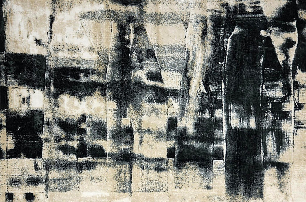 Block Distressed New York Area Rug, flat view