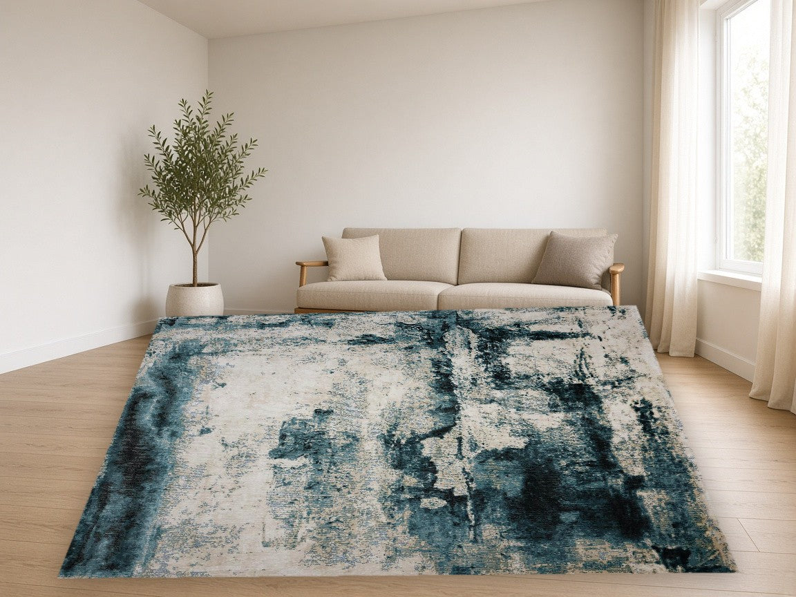 Brooklyn Abstract Multi New York Area Rug in a living room