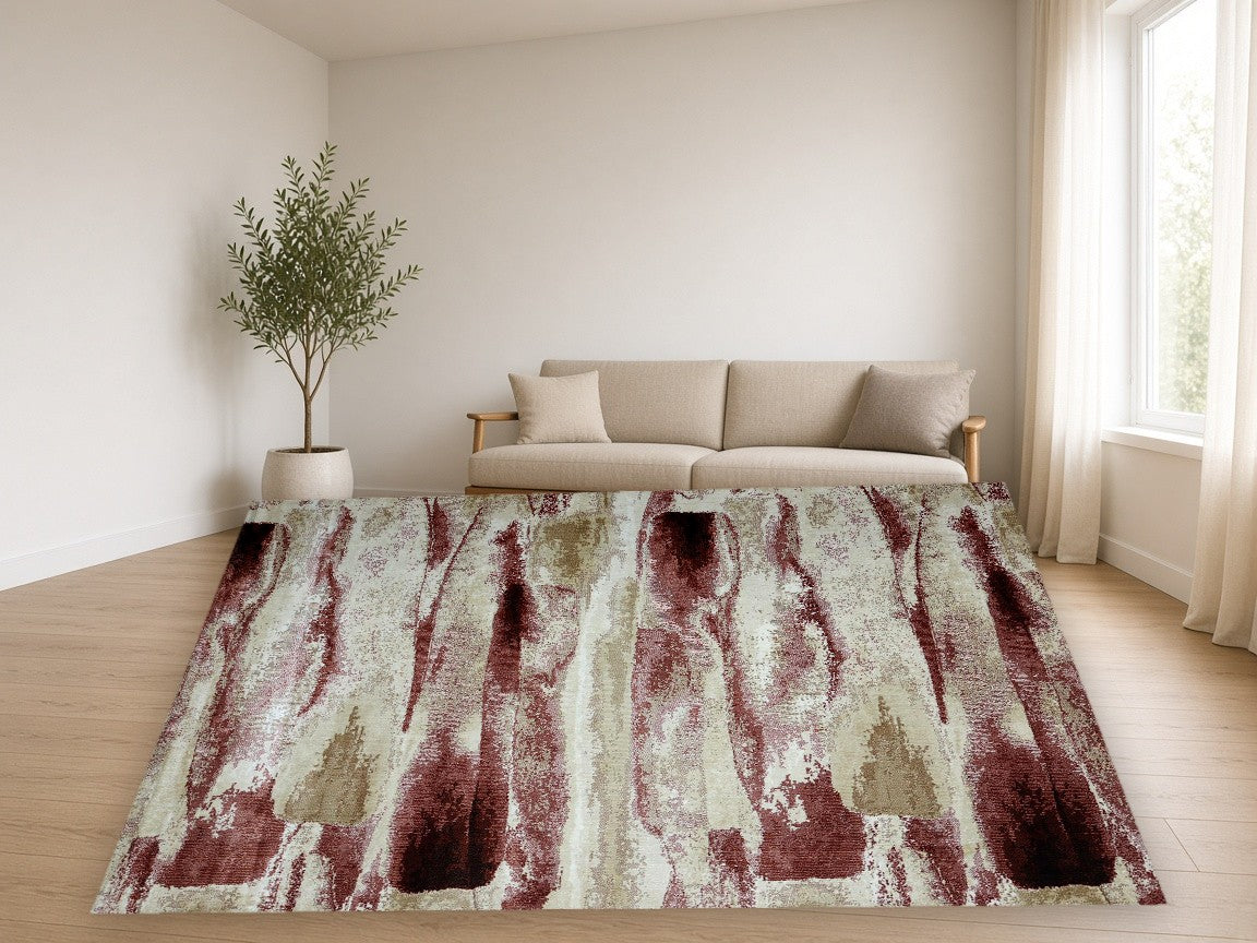 Canyon Abstract Multi New York Area Rug in a living room