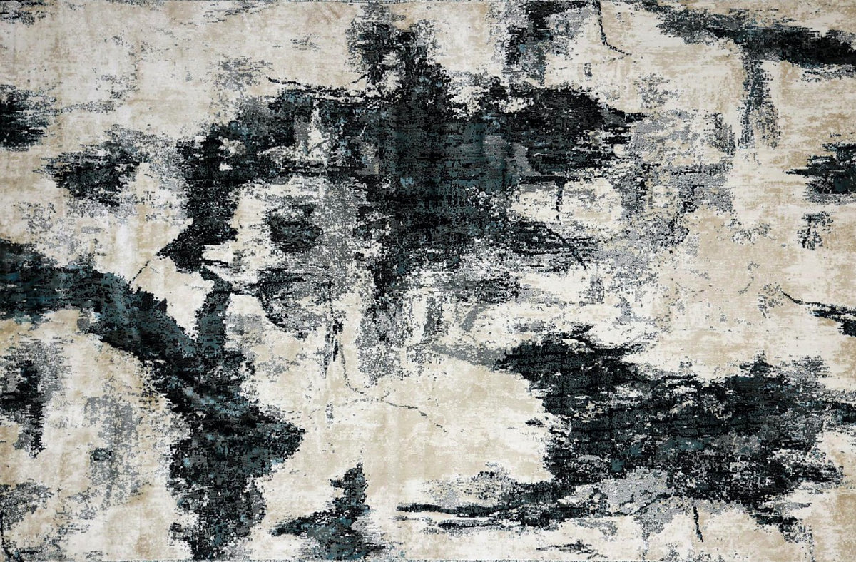 Charcoal Splash New York Area Rug, flat view