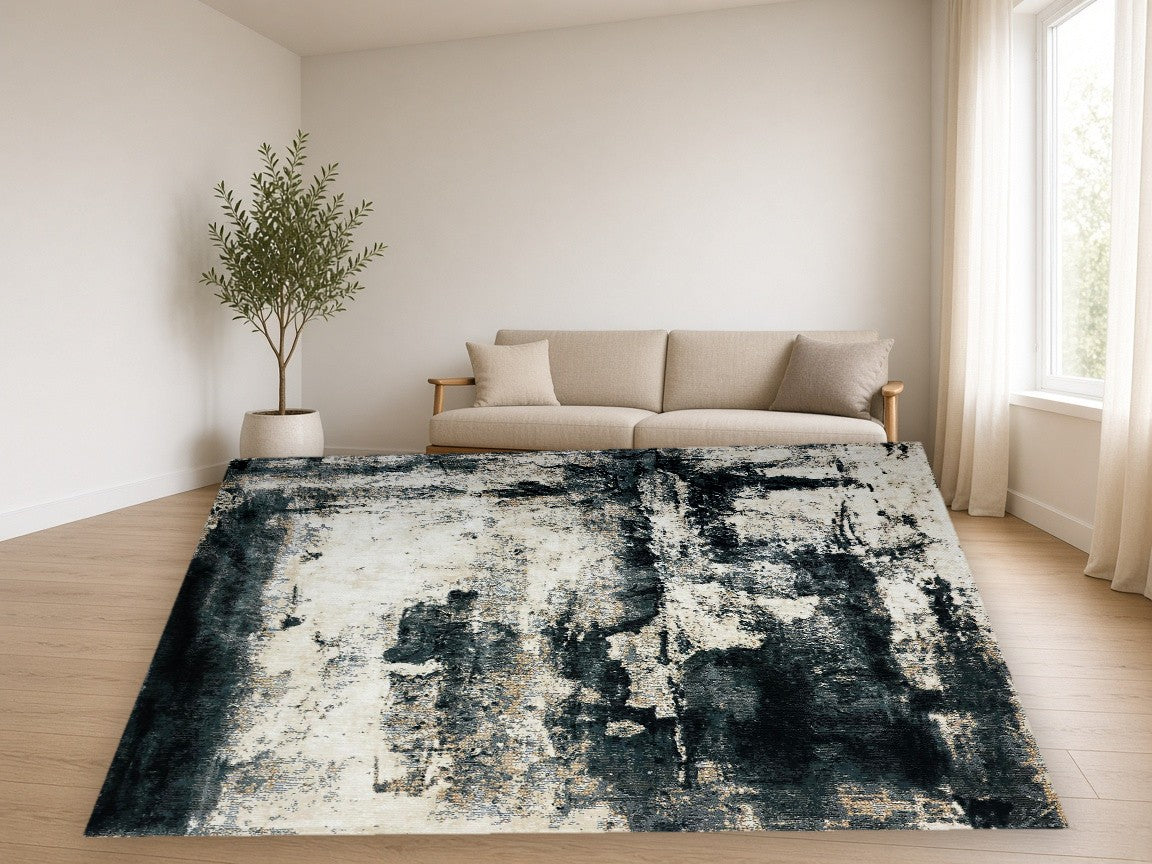 Chelsea Abstract Multi New York Area Rug in a living room