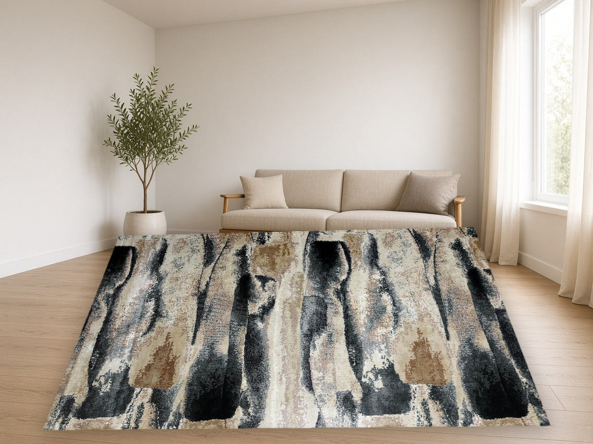 Pebble Abstract Multi New York Area Rug in a living room