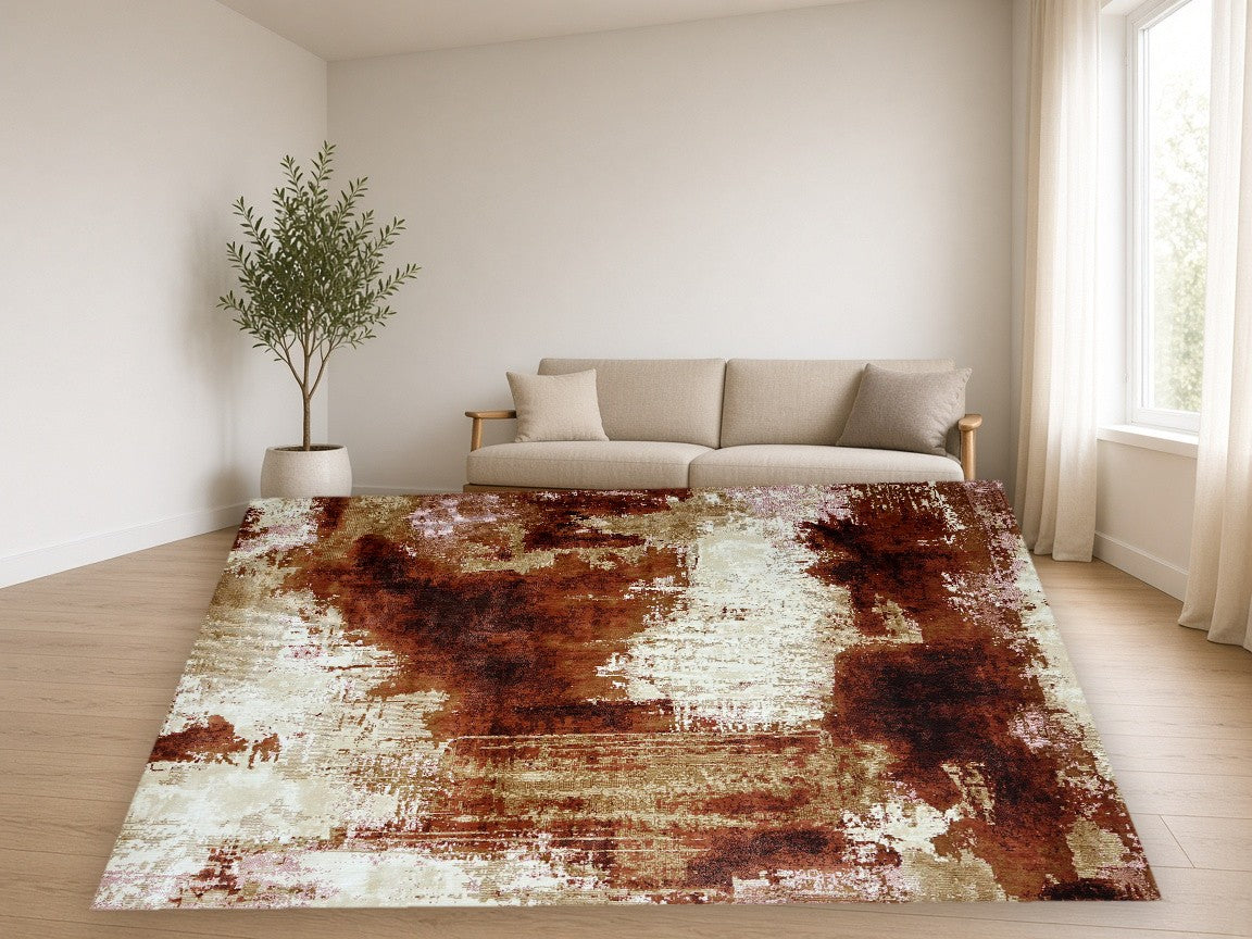 Pier Abstract Multi New York Area Rug in a living room