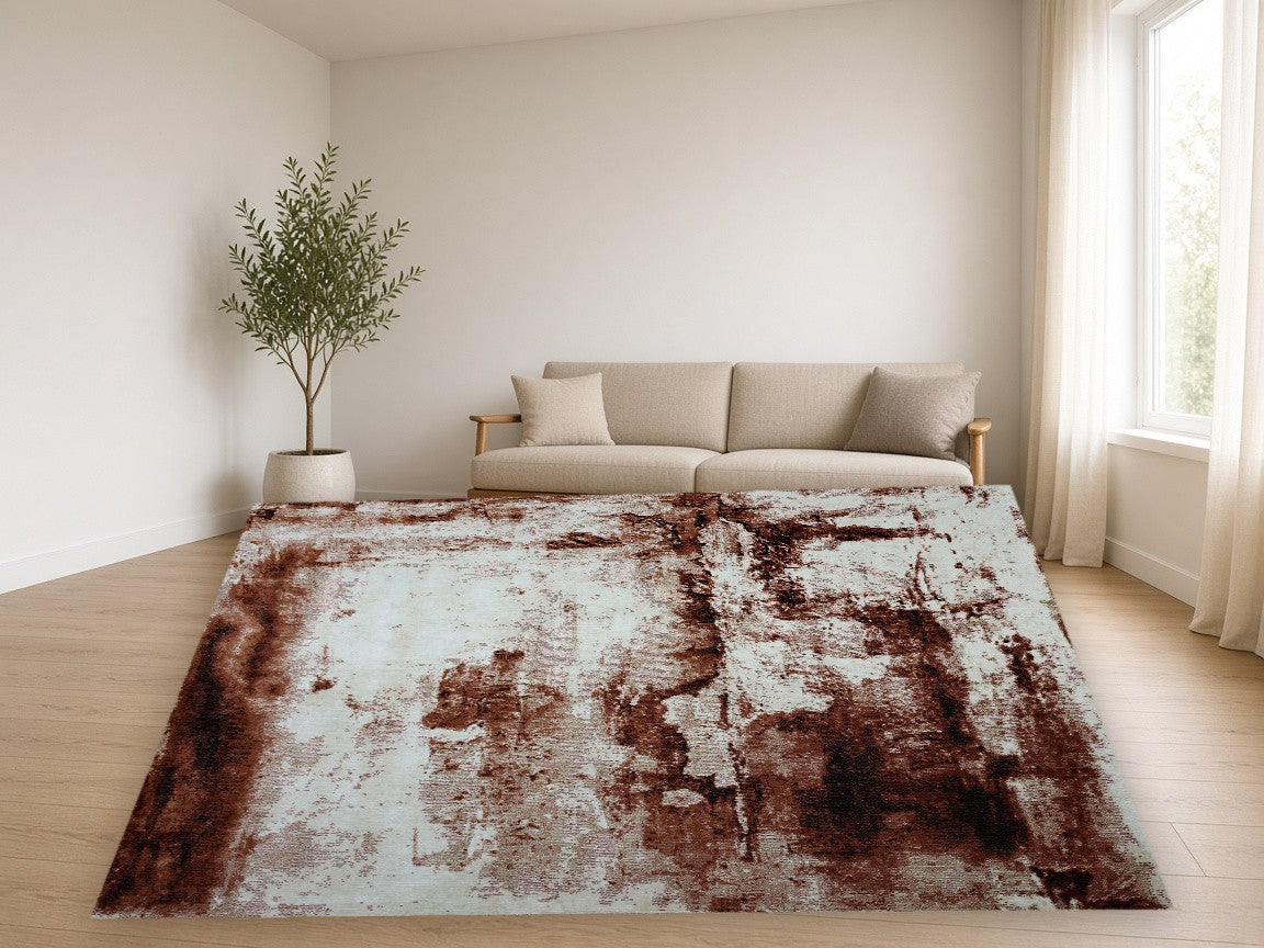 Queens Abstract Multi New York Area Rug in a living room