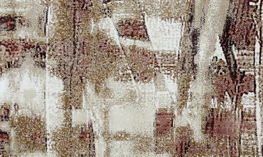 Rust Grid Abstract New York Area Rug pattern detail
