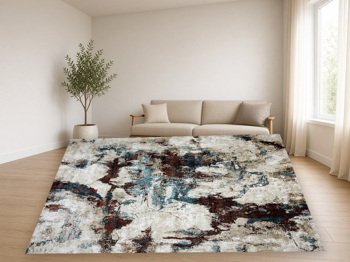 Slate Splash New York Area Rug in a living room