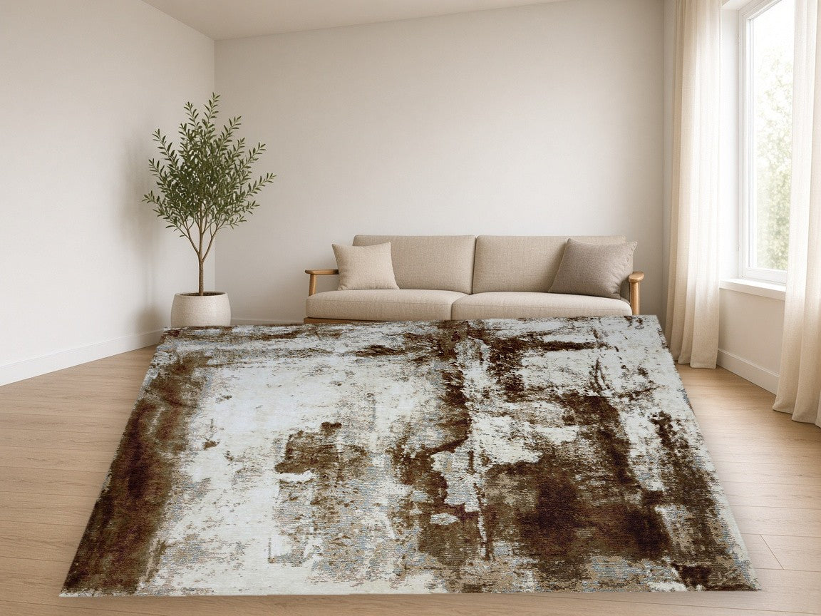 Soho Abstract Multi New York Area Rug in a living room