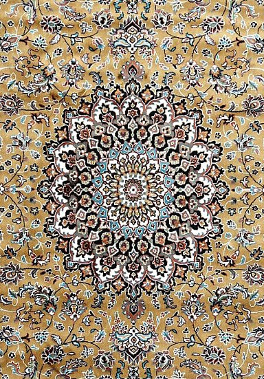 Antique Gold Palace Panel Royal Area Rug pattern detail