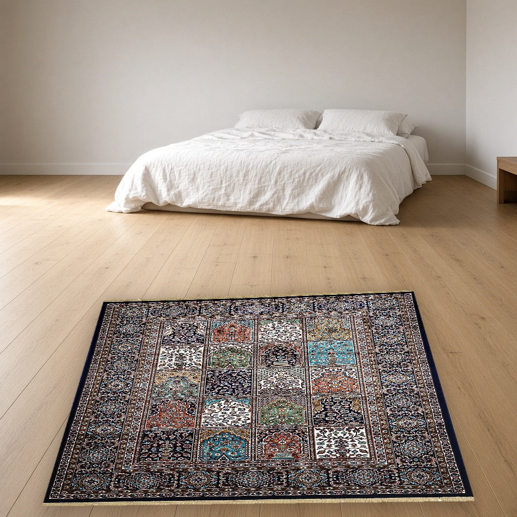 Black Niche Gallery Royal Area Rug in a bedroom