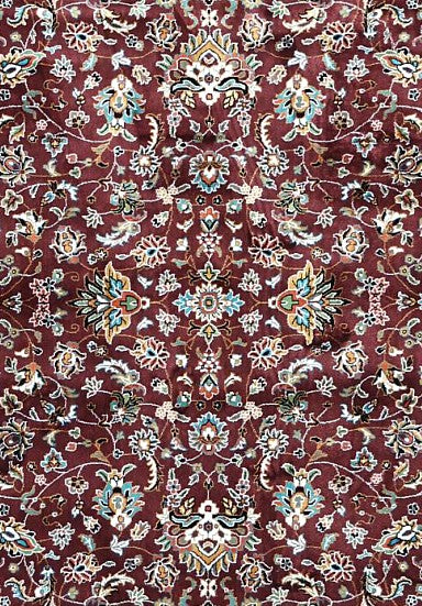 Burgundy Court Floral Royal Area Rug pattern detail