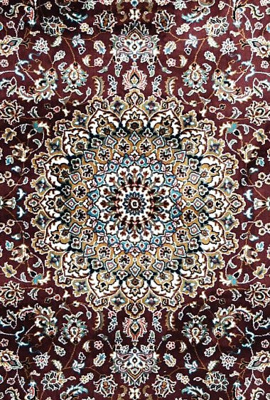 Burgundy Palace Panel Royal Area Rug pattern detail