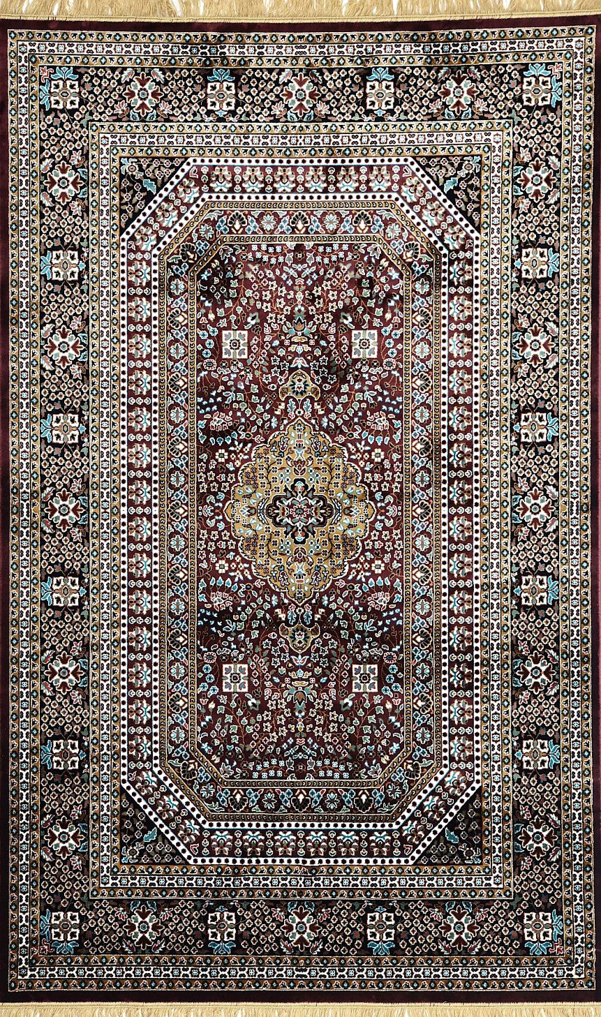 Burgundy Royal Medallion Royal Area Rug, flat view