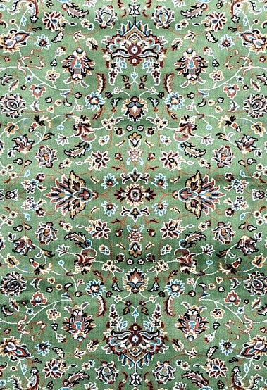 Green Court Floral Royal Area Rug pattern detail