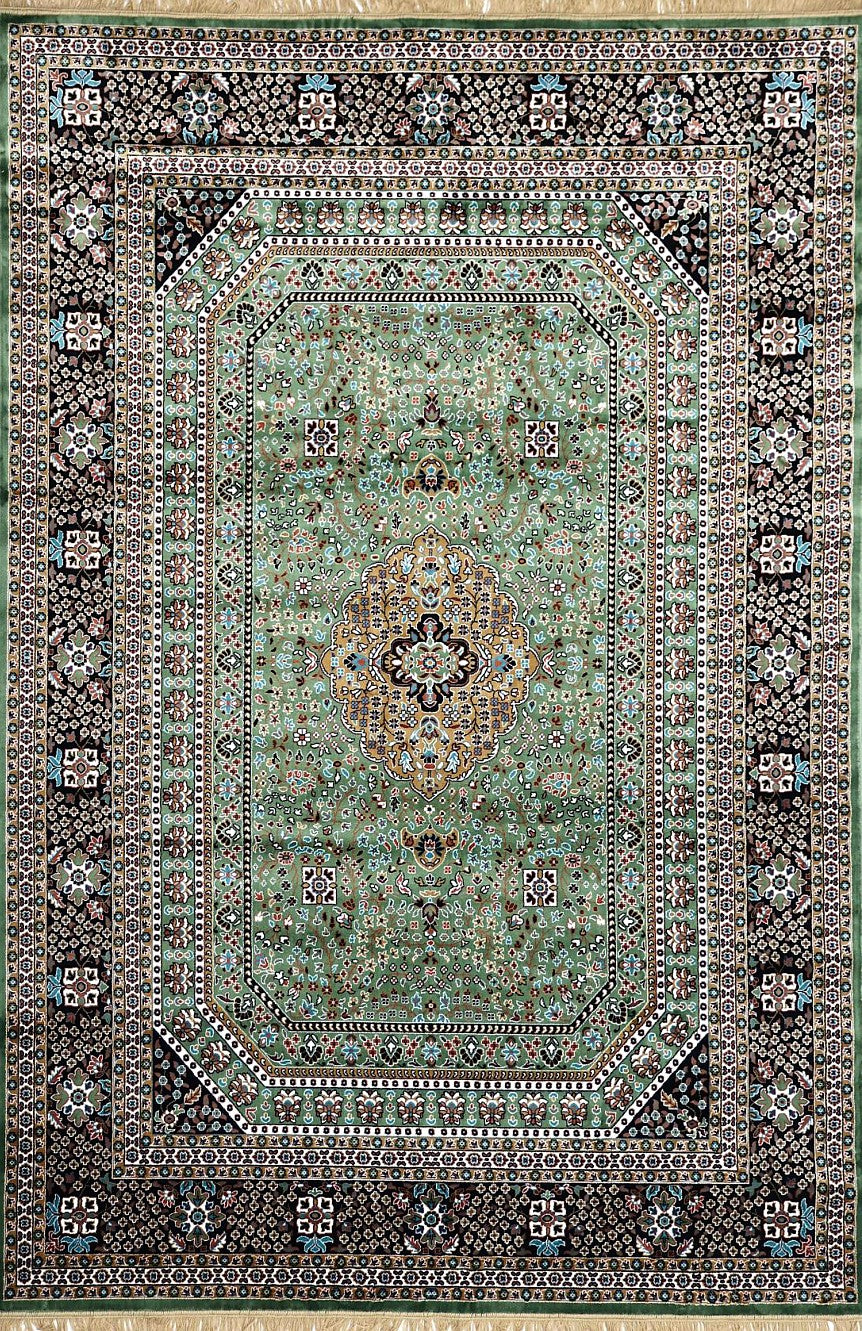 Green Royal Medallion Royal Area Rug, flat view