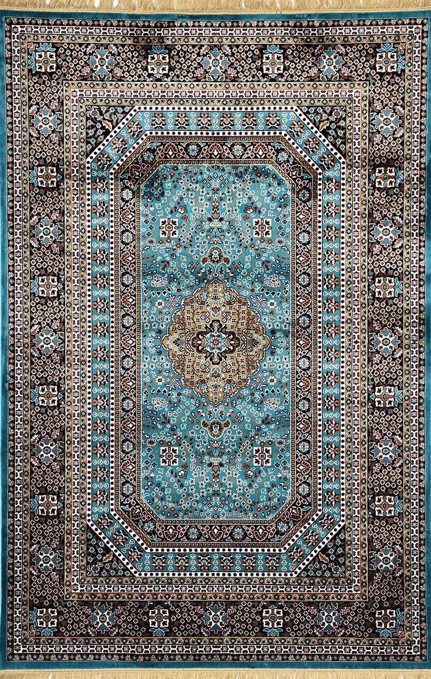 Medium Blue Royal Medallion Royal Area Rug, flat view