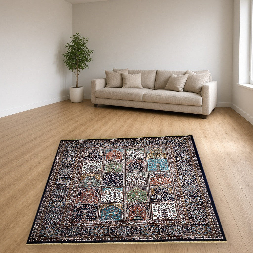 Navy Niche Gallery Royal Area Rug in a living room