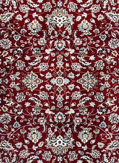 Red Court Floral Royal Area Rug pattern detail