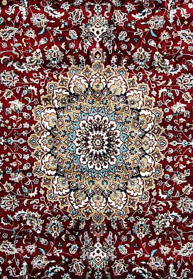 Red Palace Panel Royal Area Rug pattern detail