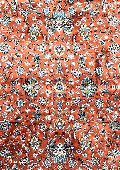 Rust Court Floral Royal Area Rug pattern detail