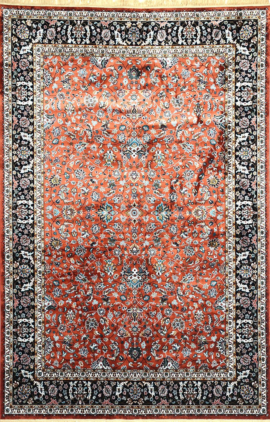 Rust Court Floral Royal Area Rug, flat view