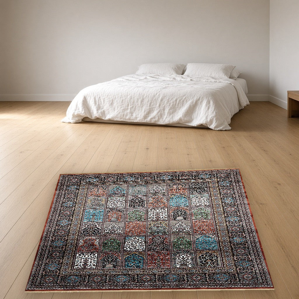 Rust Niche Gallery Royal Area Rug in a bedroom