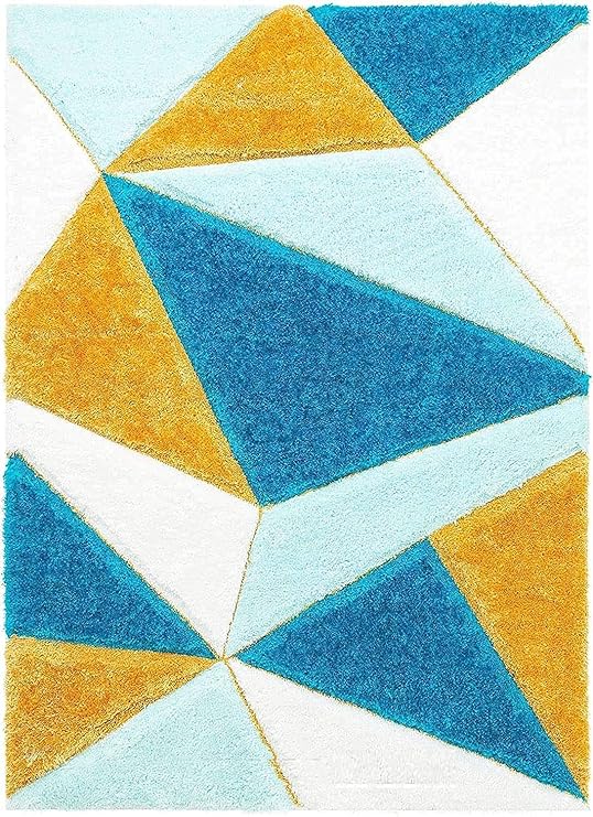 Azure Triangle Shaggy Rug