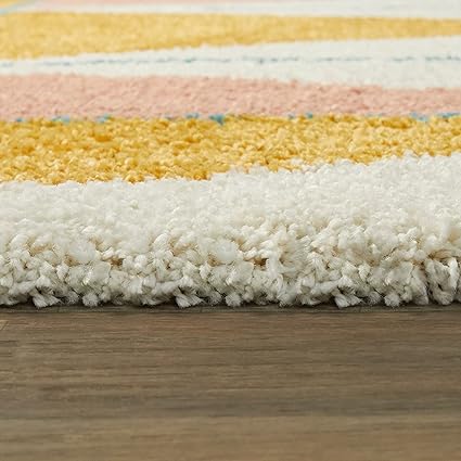 Blush Triangle Shaggy Rug