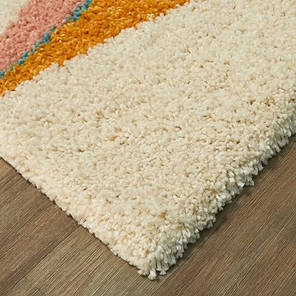 Blush Triangle Shaggy Rug