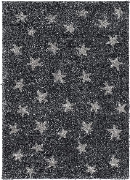 Grey Star Shaggy Rug