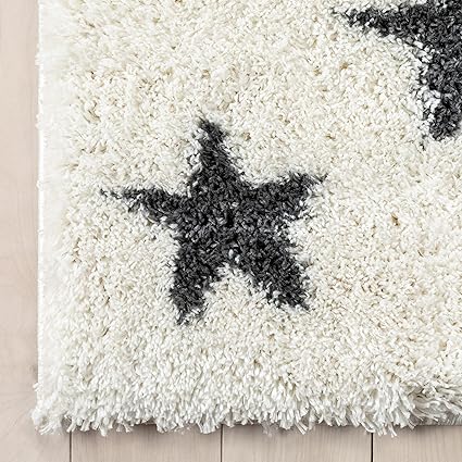 Ivory Star Shaggy Rug