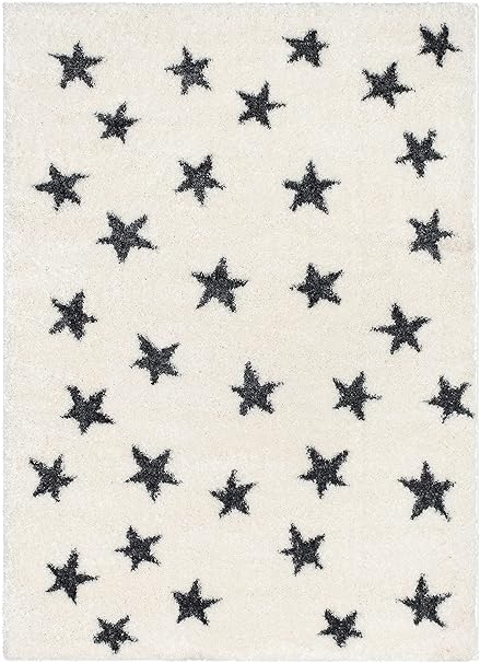 Ivory Star Shaggy Rug