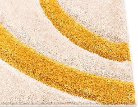 Mustard Arc Shaggy Rug