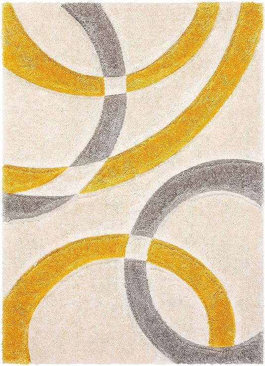 Mustard Arc Shaggy Rug