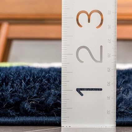 Teal Colorblock Shaggy Rug