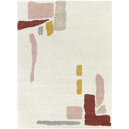Terracotta Abstract Shaggy Rug