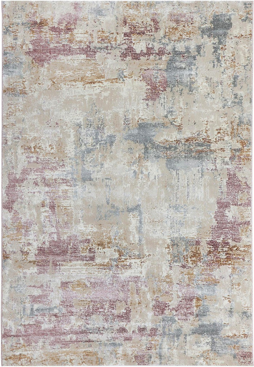 Blush Lavender Wash Abstract Area Rug, flat view