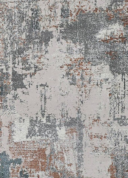 Charcoal Block Abstract Area Rug pattern detail
