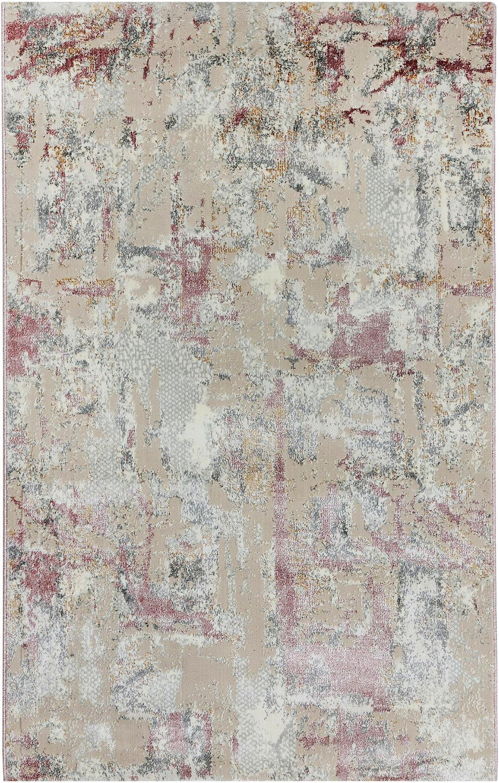 Dusty Rose Wash Abstract Area Rug, flat view