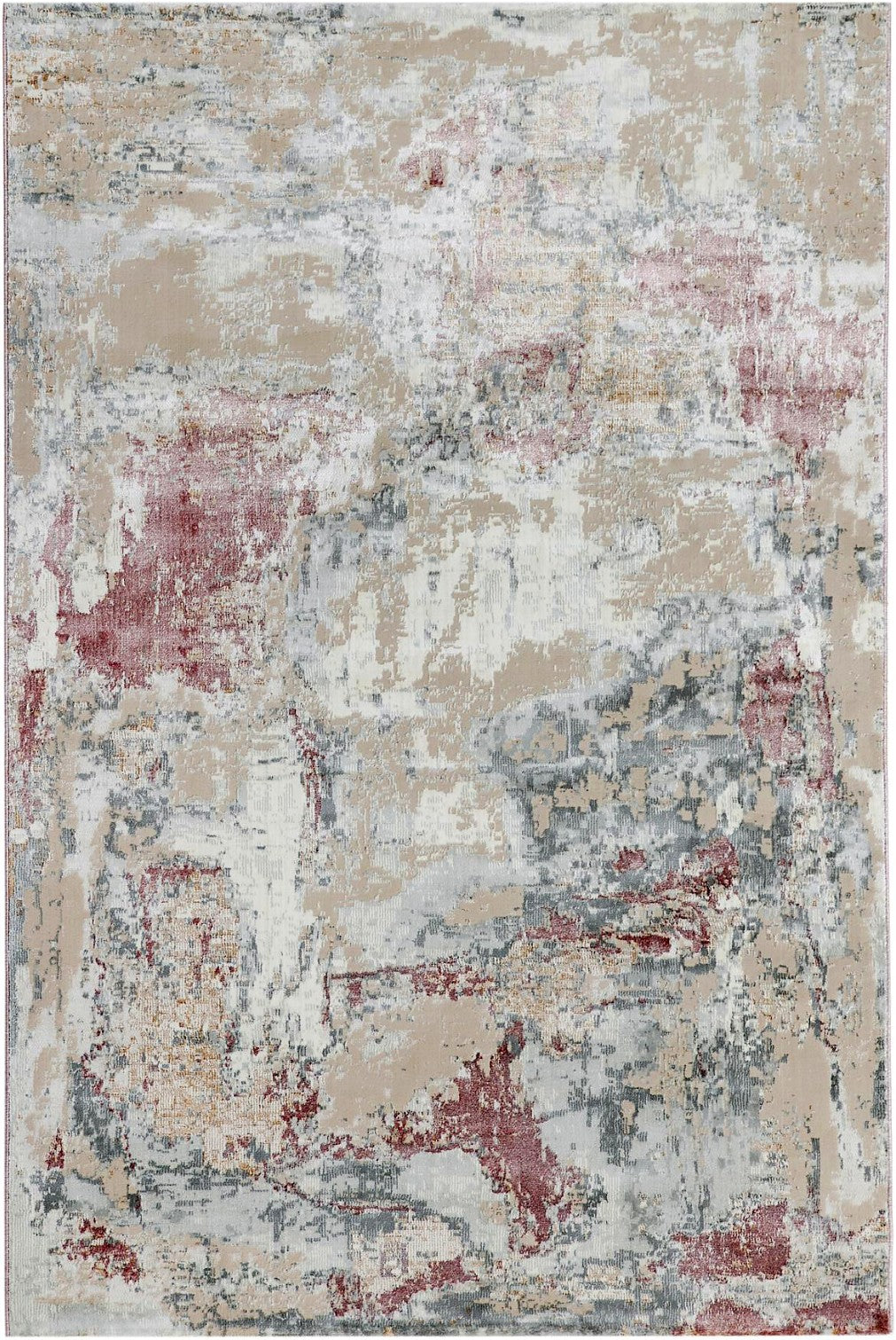 Rose Charcoal Splash Abstract Area Rug, flat view