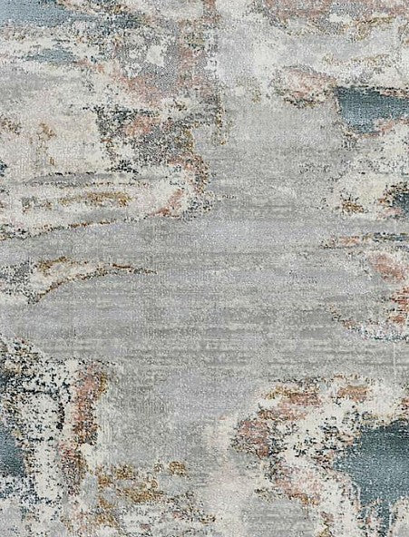 Slate Blue Cloud Abstract Area Rug pattern detail