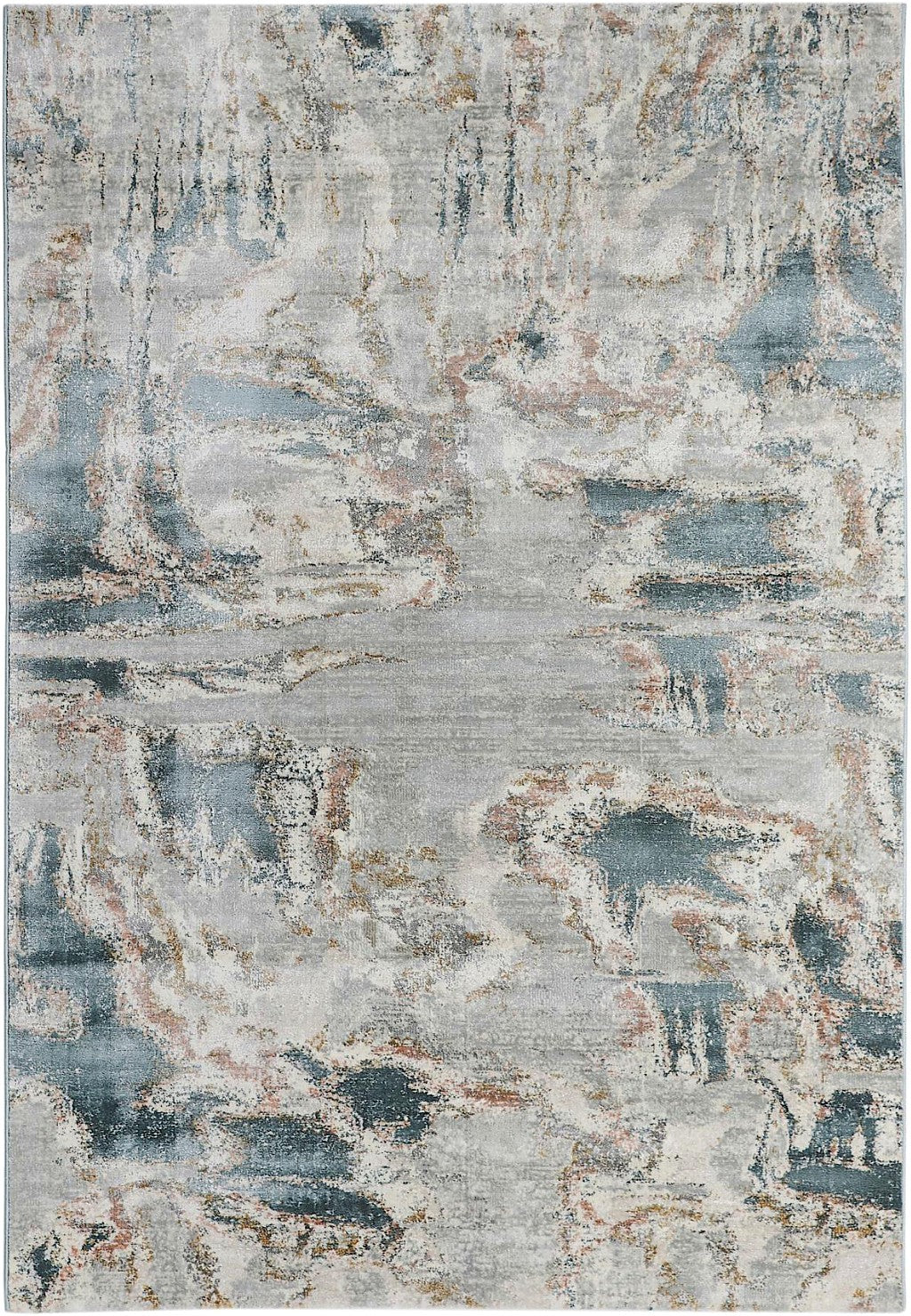 Slate Blue Cloud Abstract Area Rug, flat view