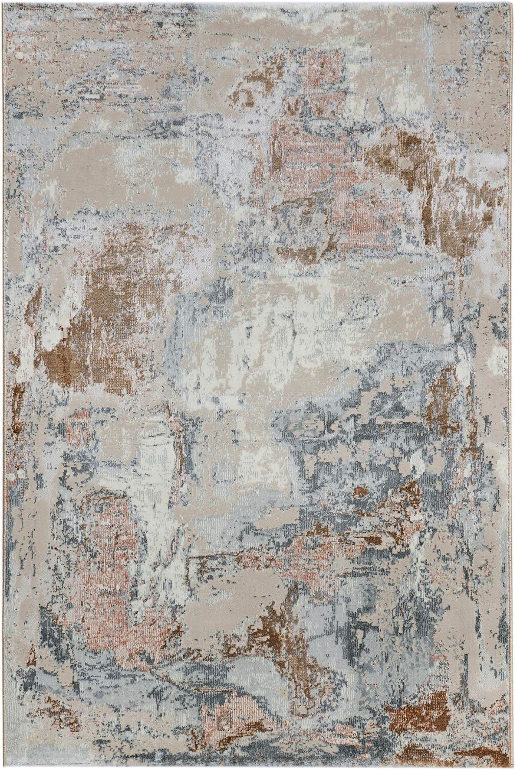 Terracotta Mix Abstract Area Rug, flat view